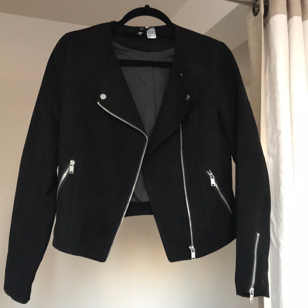 Faux Suede Biker Jacket
